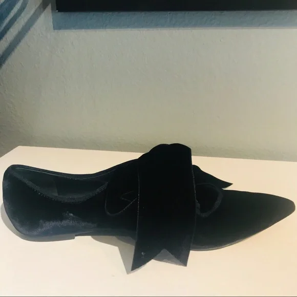 Tory Burch Clara blue velvet pointed flat shoes 8M - Picture 4 of 11